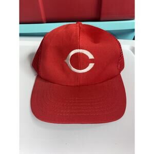 Vintage 80s Annco Cincinnati Red Mesh Baseball Cap Hat